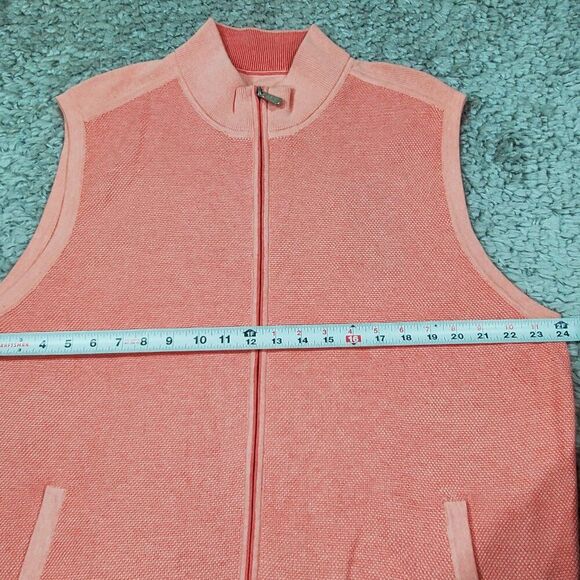 Tommy Bahama Coolside Island Zone Full Zip Sweater Vest Golf Peach Pink Size XL - Picture 8 of 8